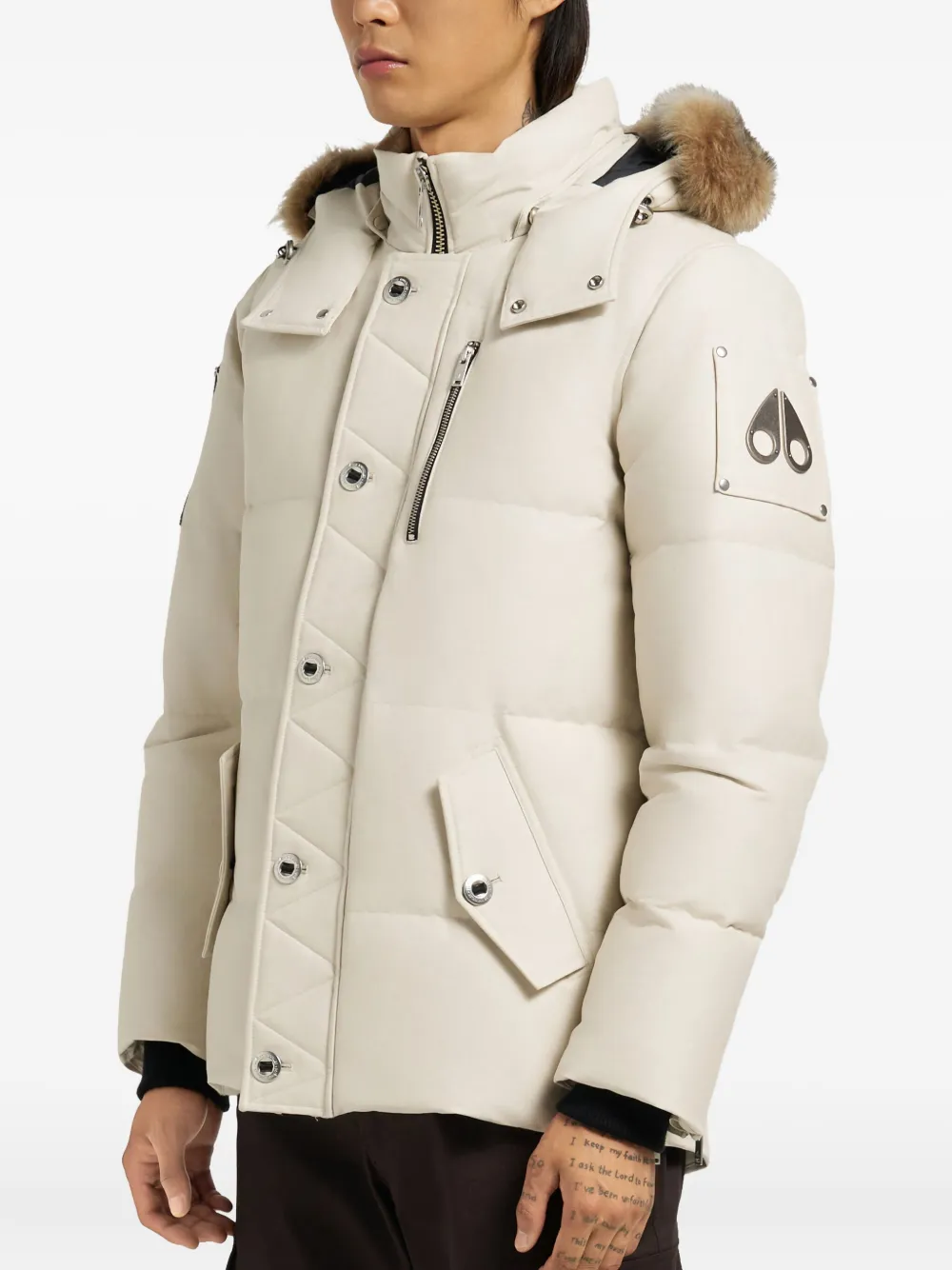 Moose Knuckles removable-hood quilted coat - Beige