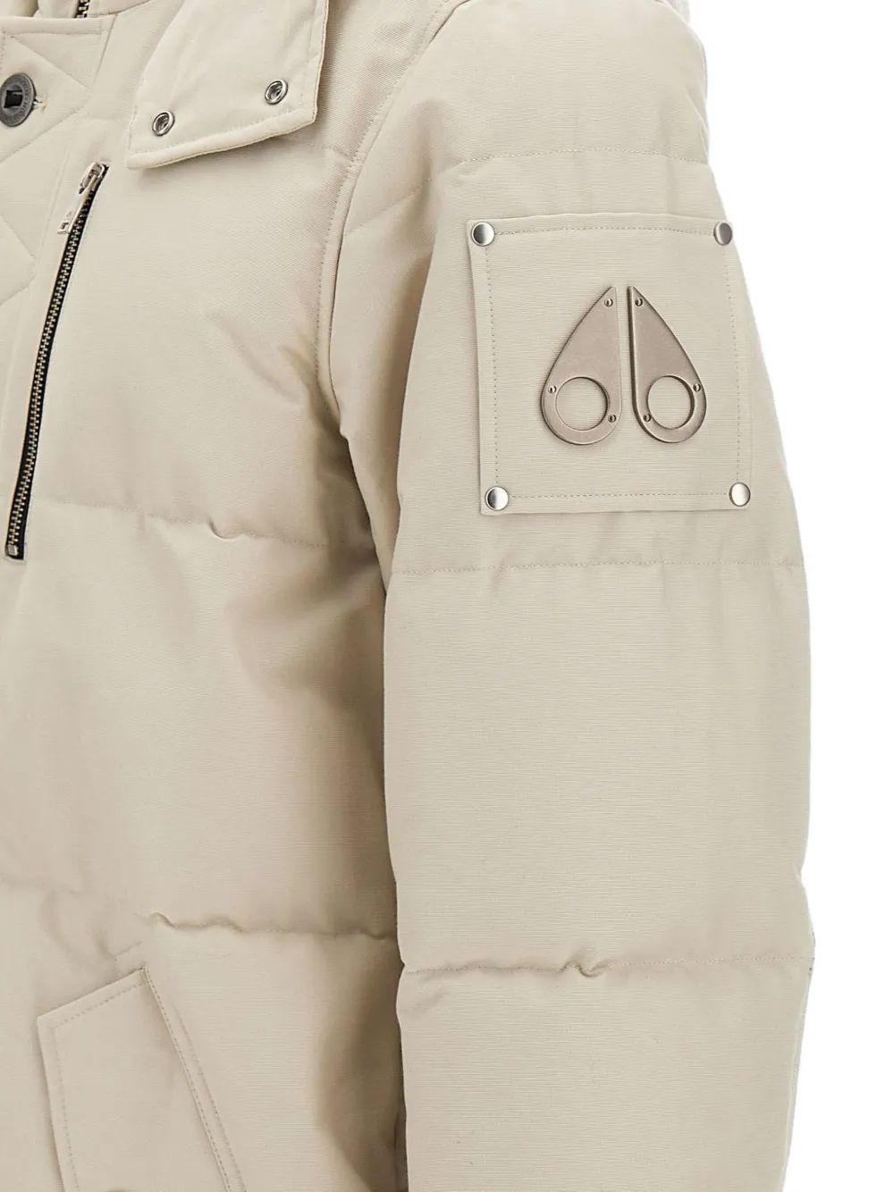 Moose Knuckles removable-hood quilted coat Beige