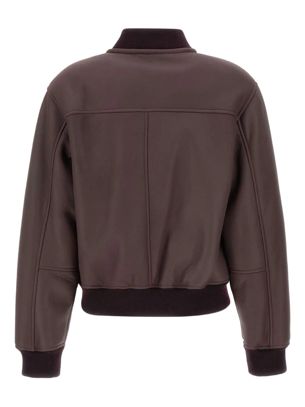 Eleventy Zip-up Sheepskin Bomber Jacket In Brown