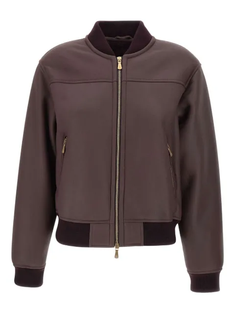 Eleventy zip-up sheepskin bomber jacket