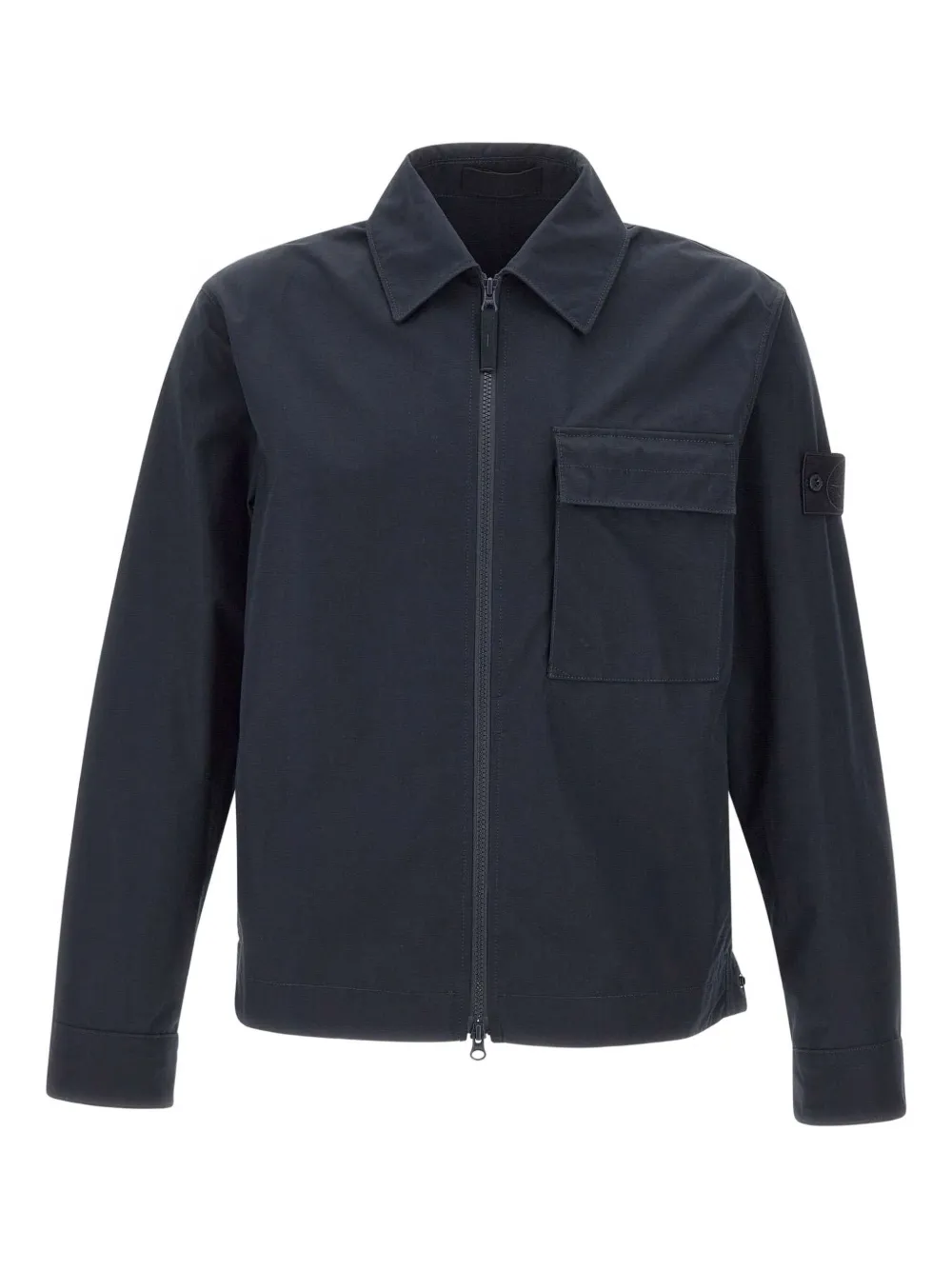 Stone Island two-way zip chest-pocket jacket - ブルー Stone Island two-way zip chest-pocket jacket - ブルー