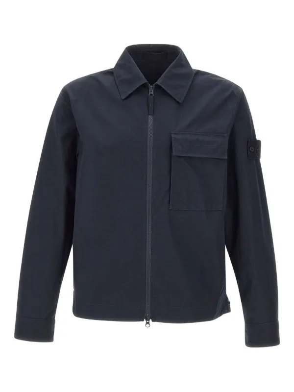 T*6様 ストーン アイランド オーバーシャツ チェストポケット＆2wayファス Stone Island チェストポケット ジャケット | ブルー | FARFETCH JP