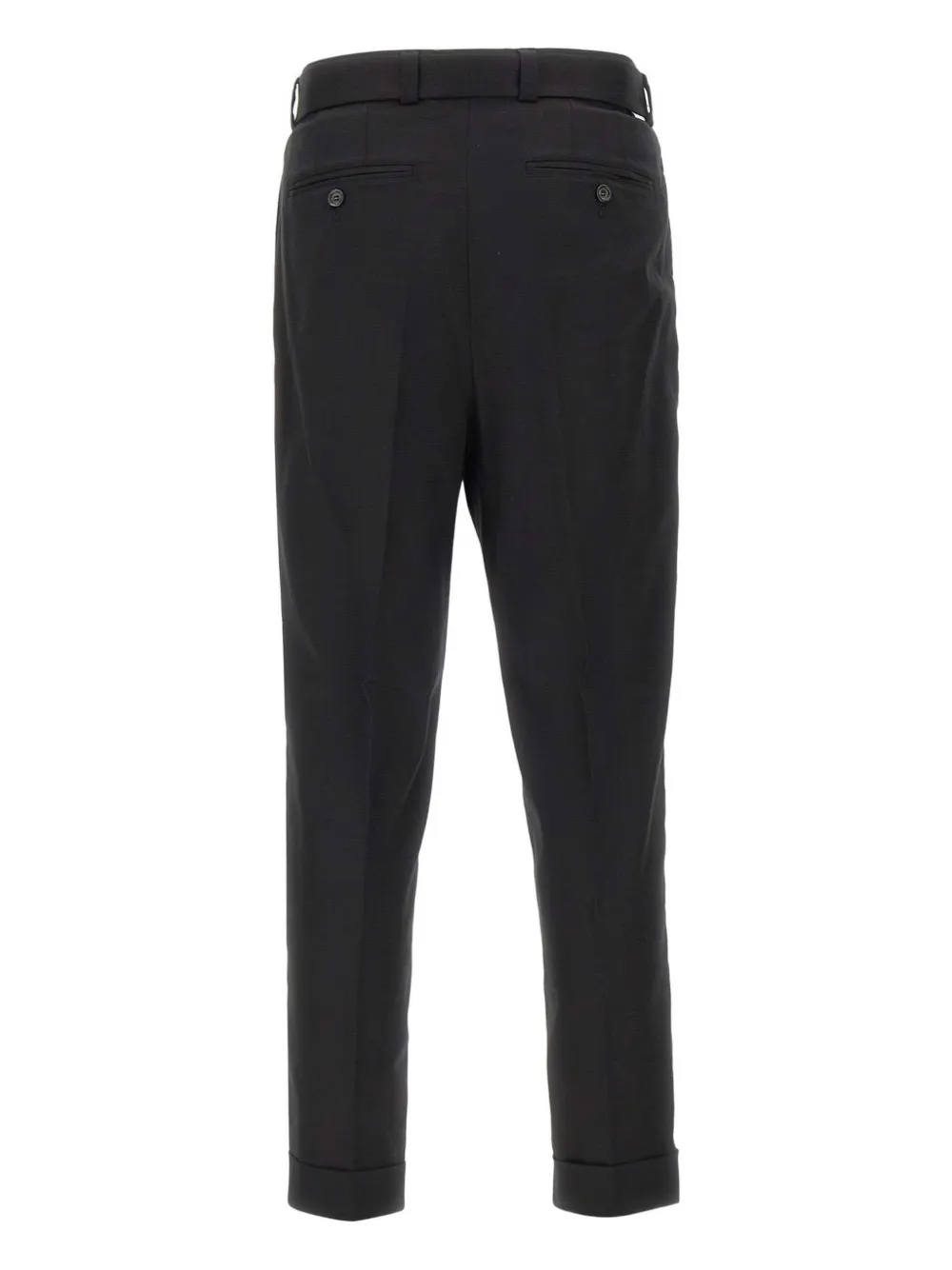 Paolo Pecora pleated belted trousers - Zwart