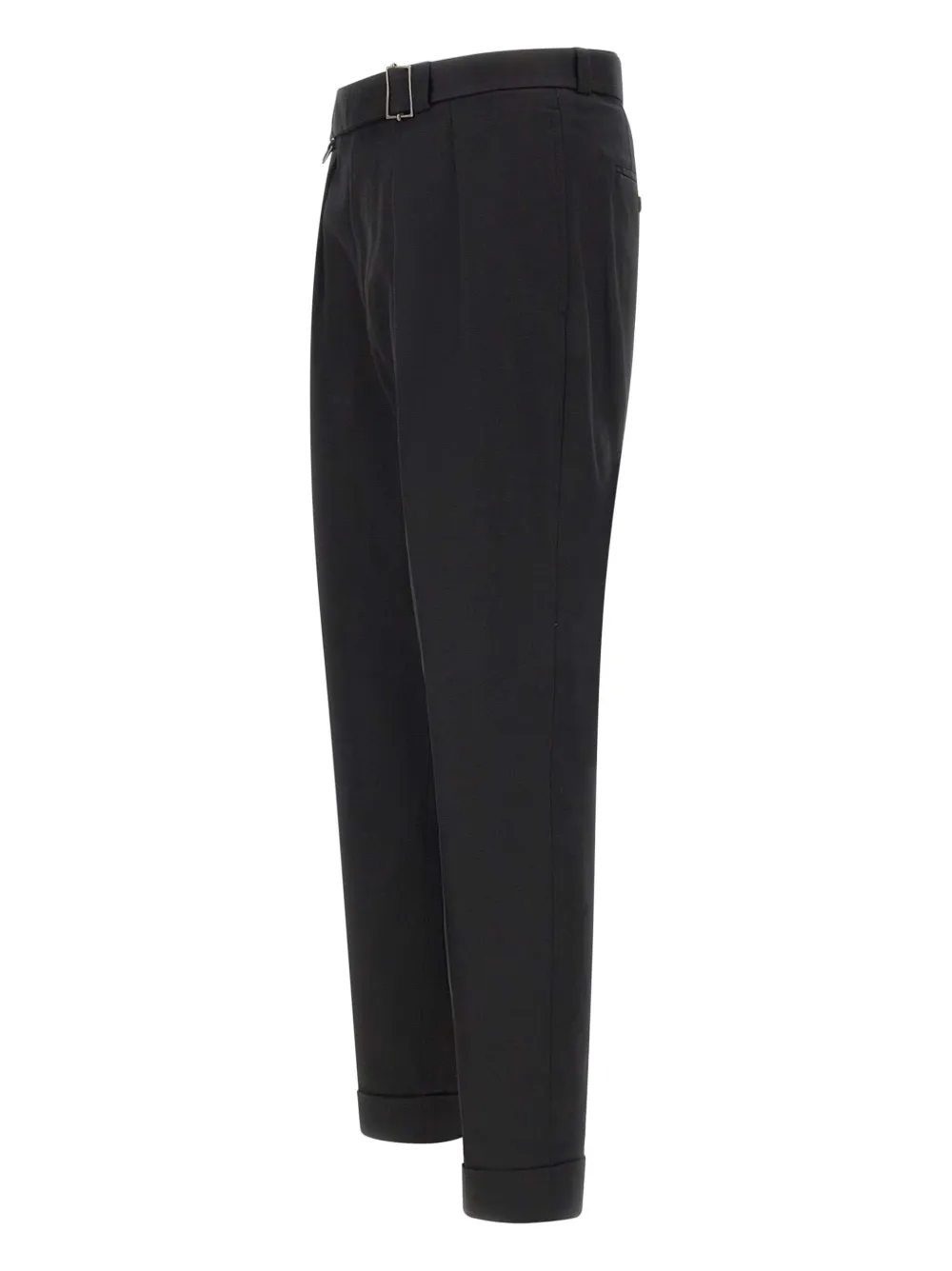 Paolo Pecora pleated belted trousers Zwart