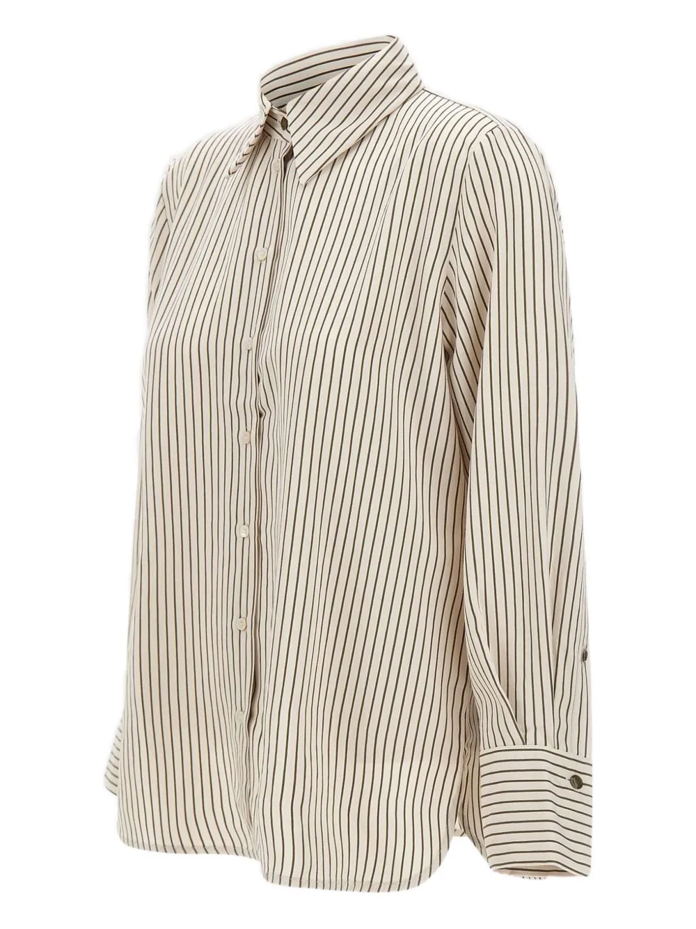 Marella striped long-sleeve shirt Bruin