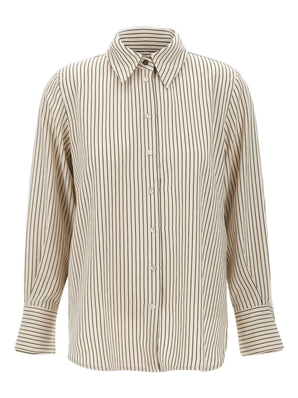 Marella Striped Long-sleeve Shirt In White