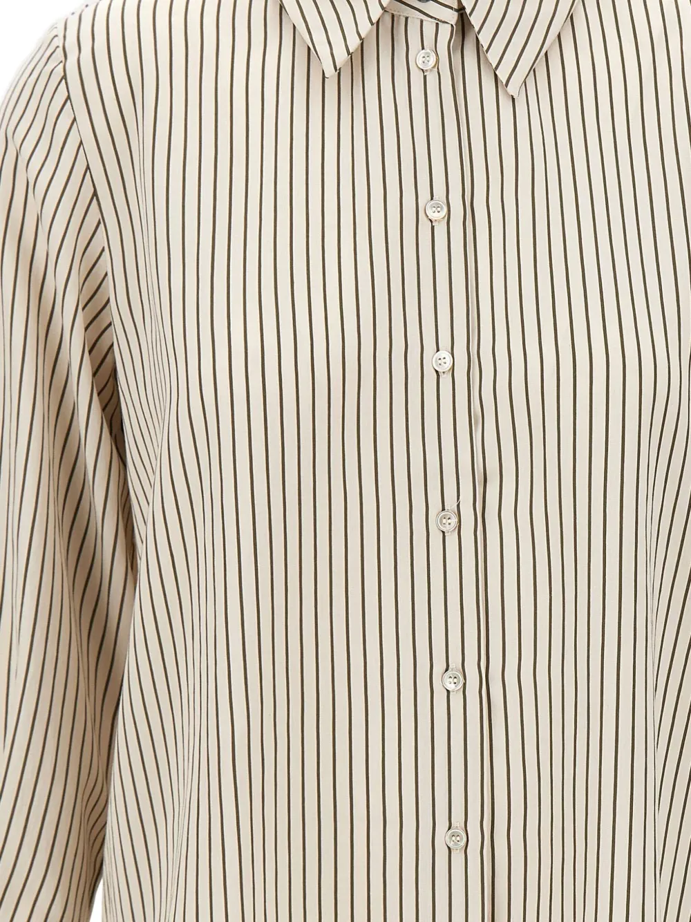 Marella striped long-sleeve shirt Bruin