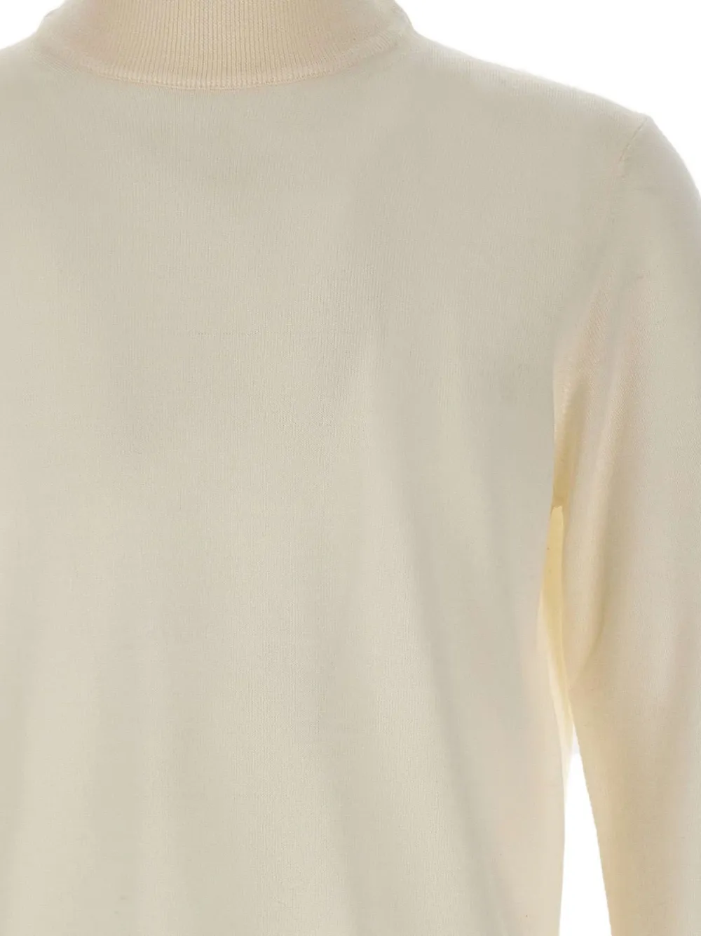 Kangra Cashmere Mock-neck Ribbed-cuff Sweater In White