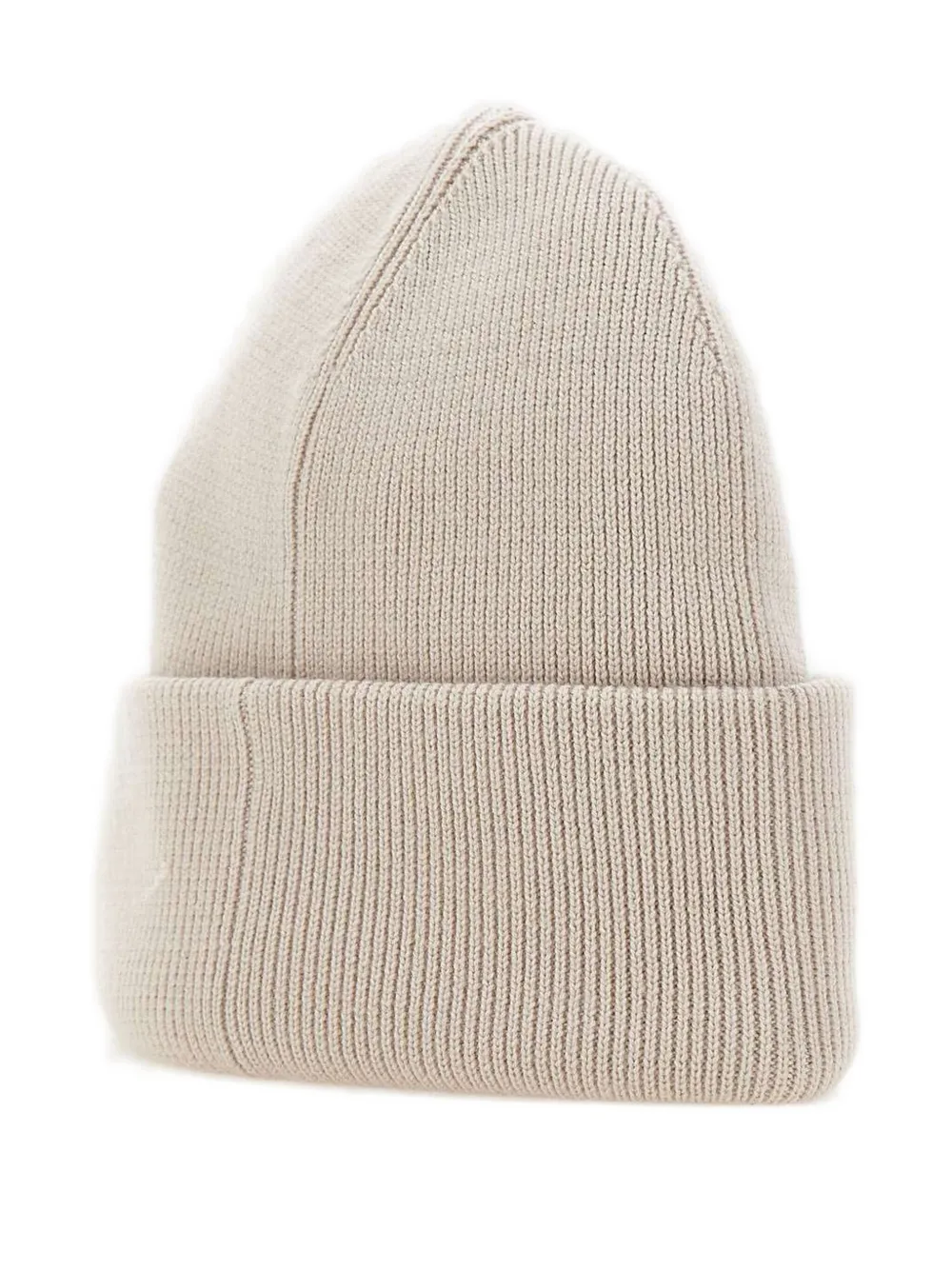 Moose Knuckles Geribbelde muts met logoplakkaat - Beige
