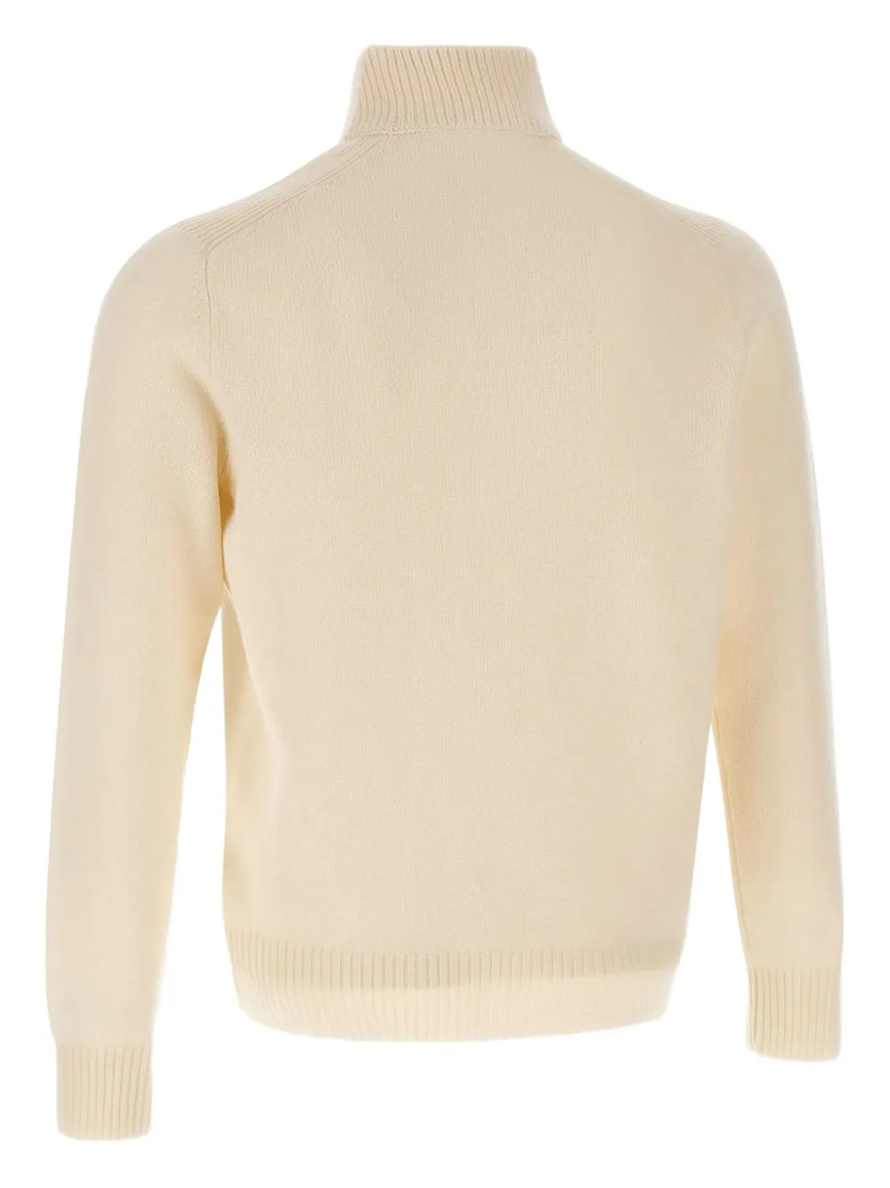 Gran Sasso High-neck Button Sweater In Neutral