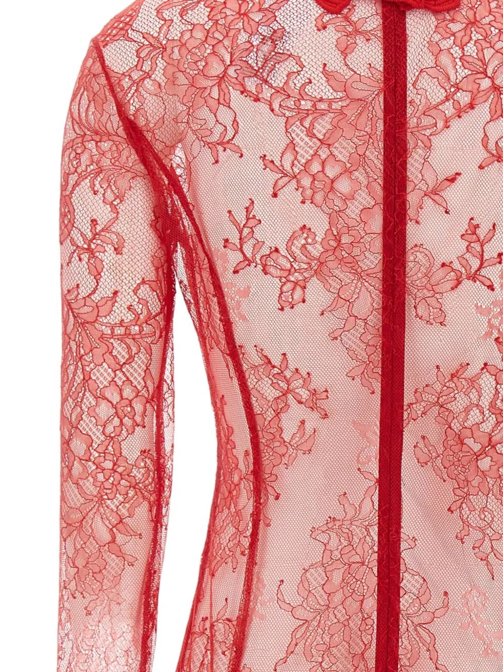 Blumarine Body met bloemenkant Rood