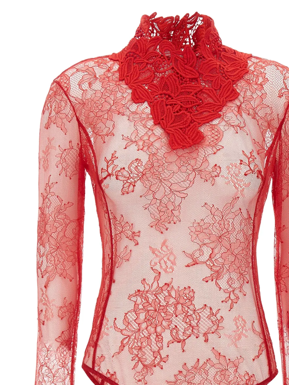 Blumarine Body met bloemenkant Rood