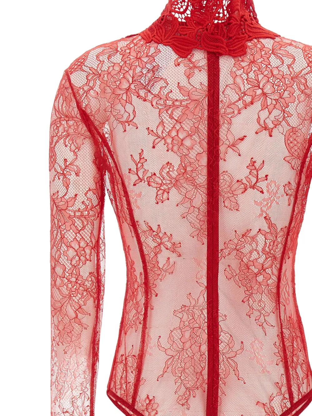 Blumarine Body met bloemenkant Rood