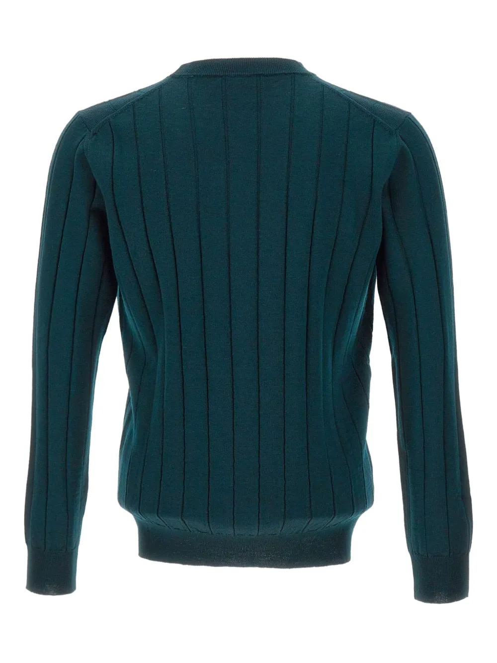 Kangra Geribbelde sweater met ronde hals - Groen