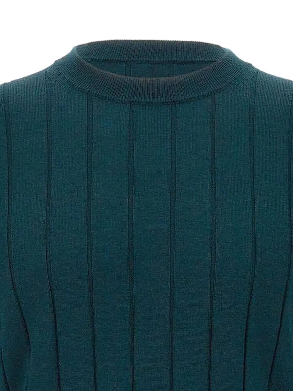 Kangra Geribbelde sweater met ronde hals Groen