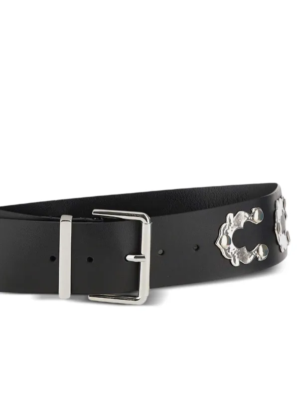 Blumarine flower-embellished Leather Belt | Black | FARFETCH display picture 2