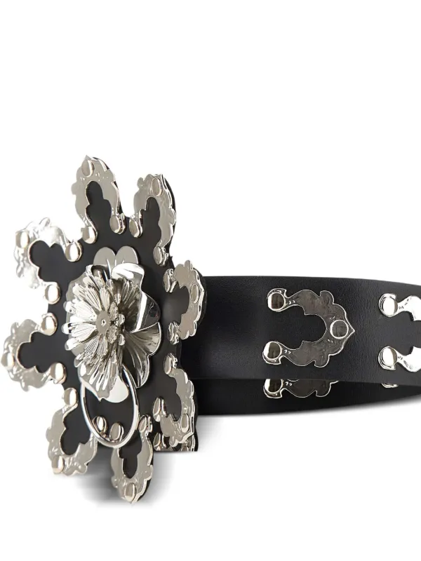 Blumarine Leather Belt with Embellished Buckle BLUMARINE Embellished leather belt - Enny Monaco main image 2