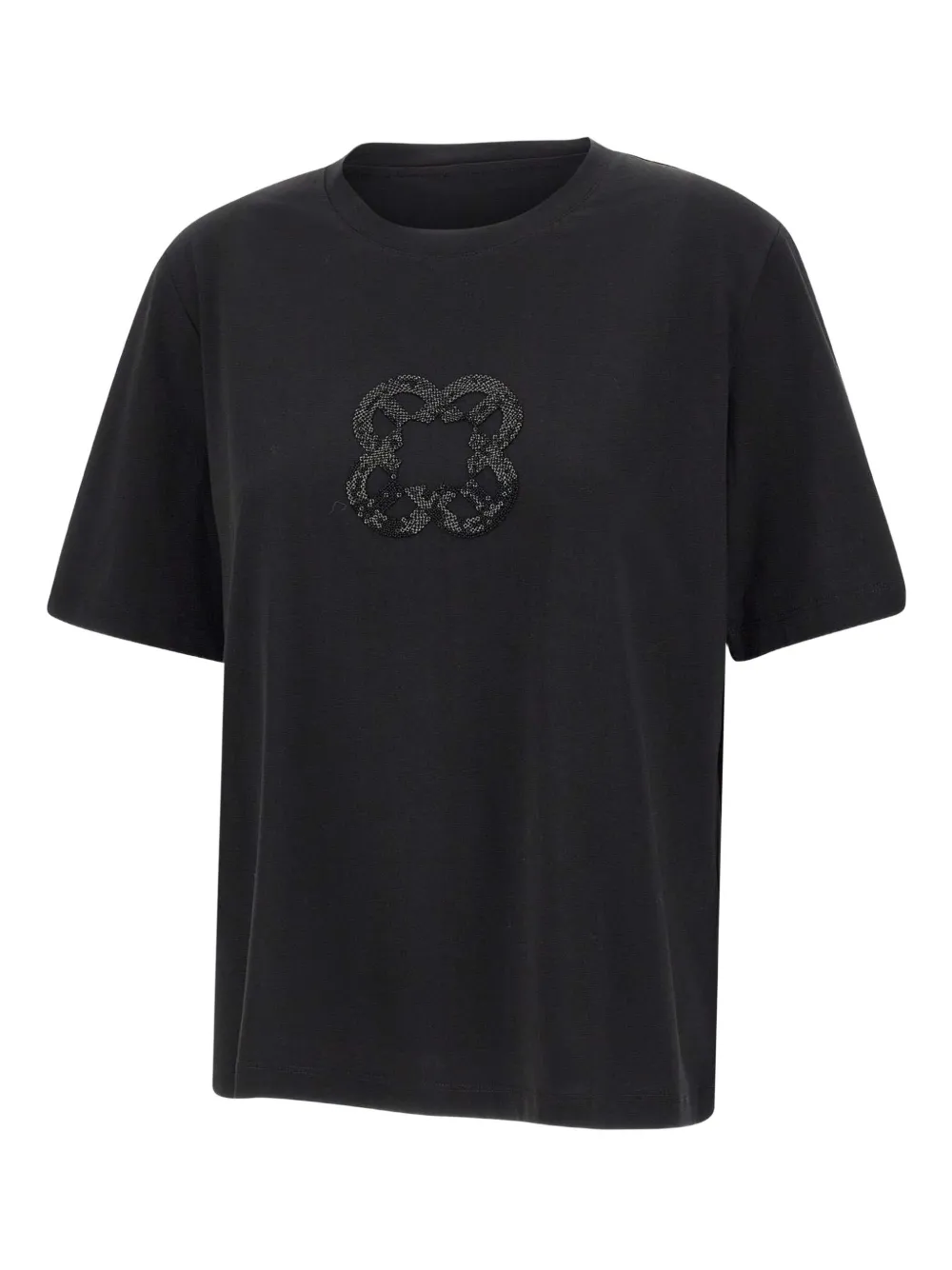 ELENA MIRO` crew-neck T-shirt | Black | Image 1