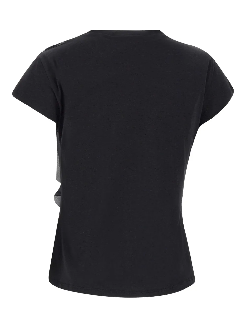 kaos T-shirt met ruches Zwart