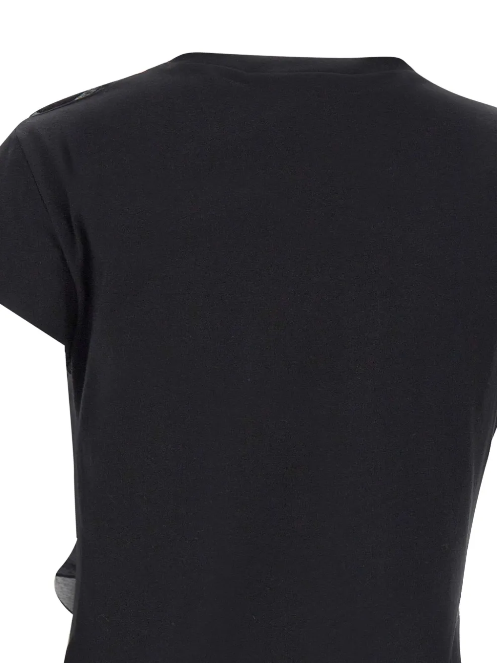 kaos T-shirt met ruches Zwart