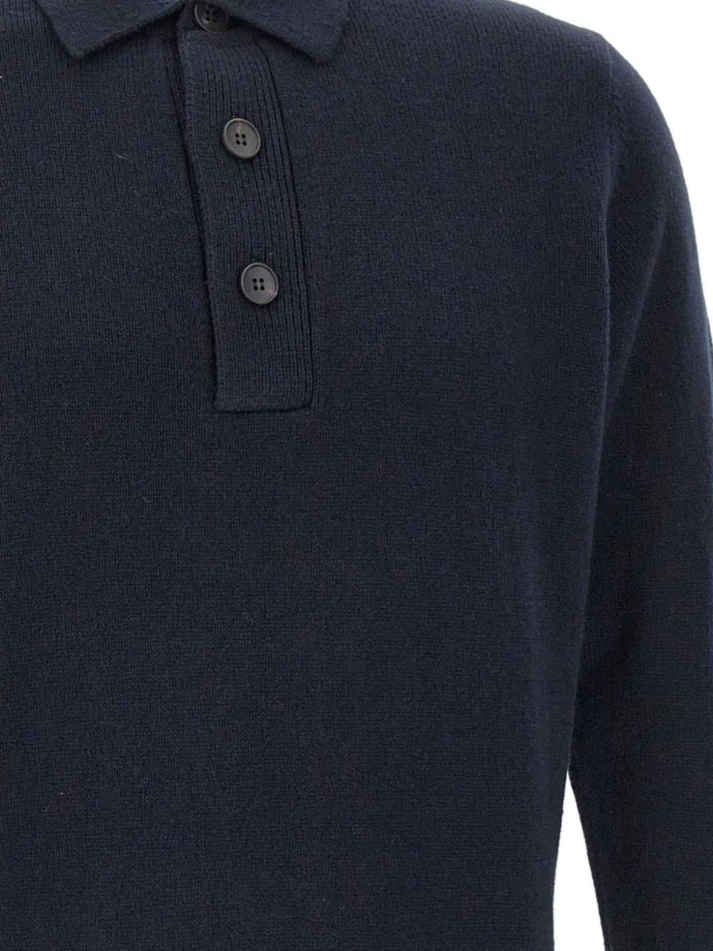 Filippo De Laurentiis three-button ribbed polo shirt Blauw
