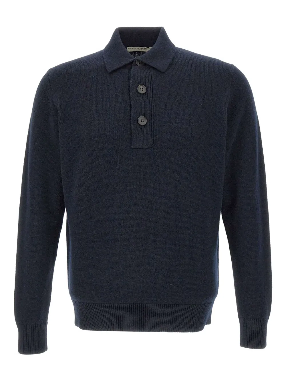 Filippo De Laurentiis three-button ribbed polo shirt Blauw