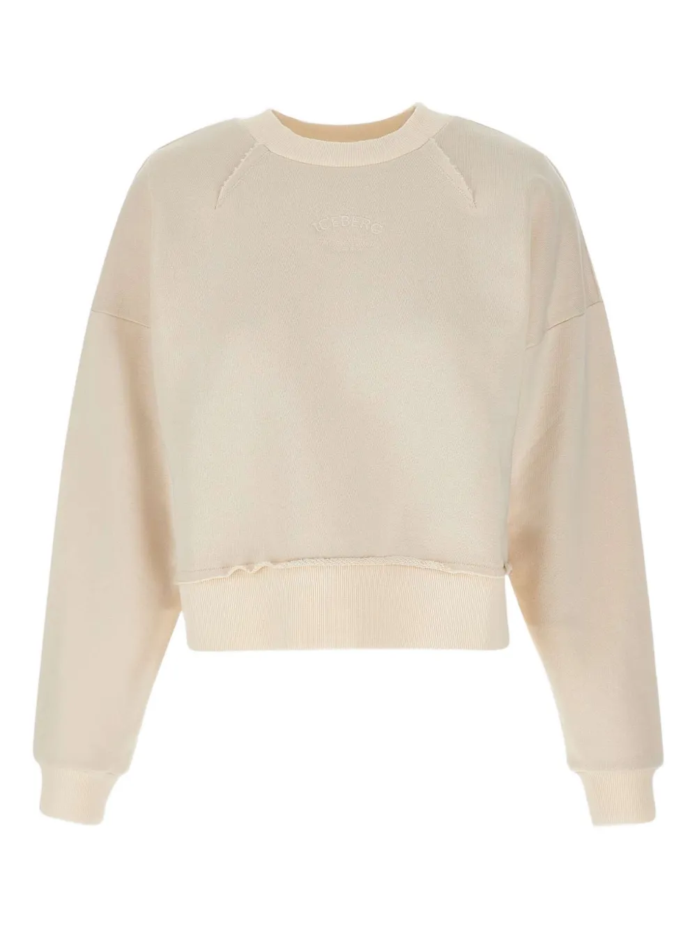 Iceberg embroidered raw-cut sweatshirt Beige