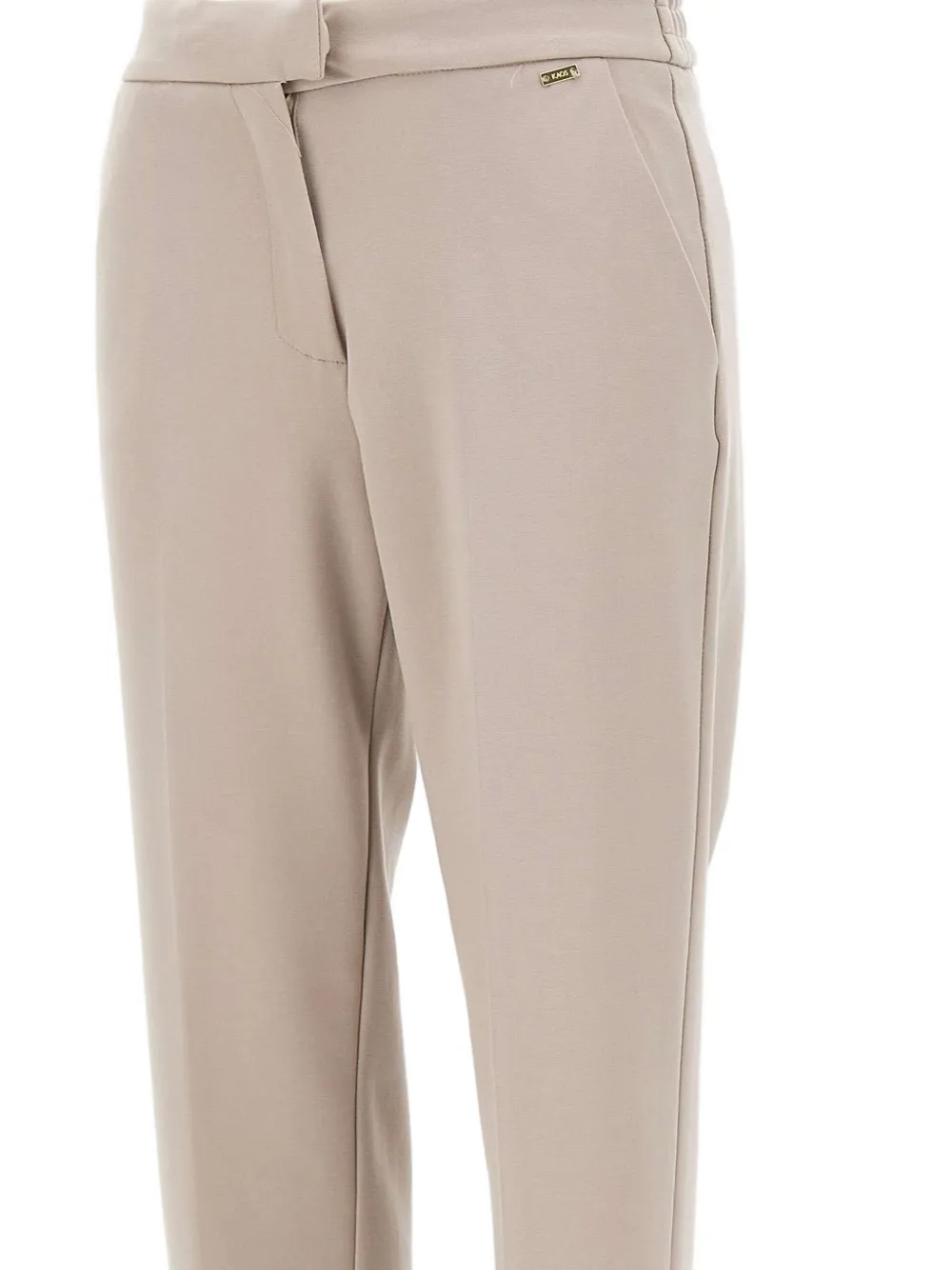 kaos Broek met elastische taille en franse zak Beige