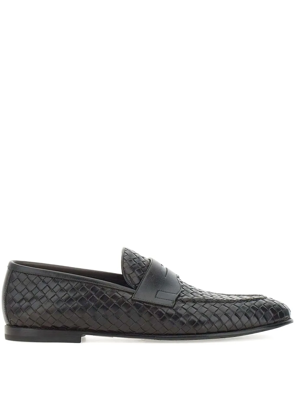 Neil Barrett woven leather loafers Brown