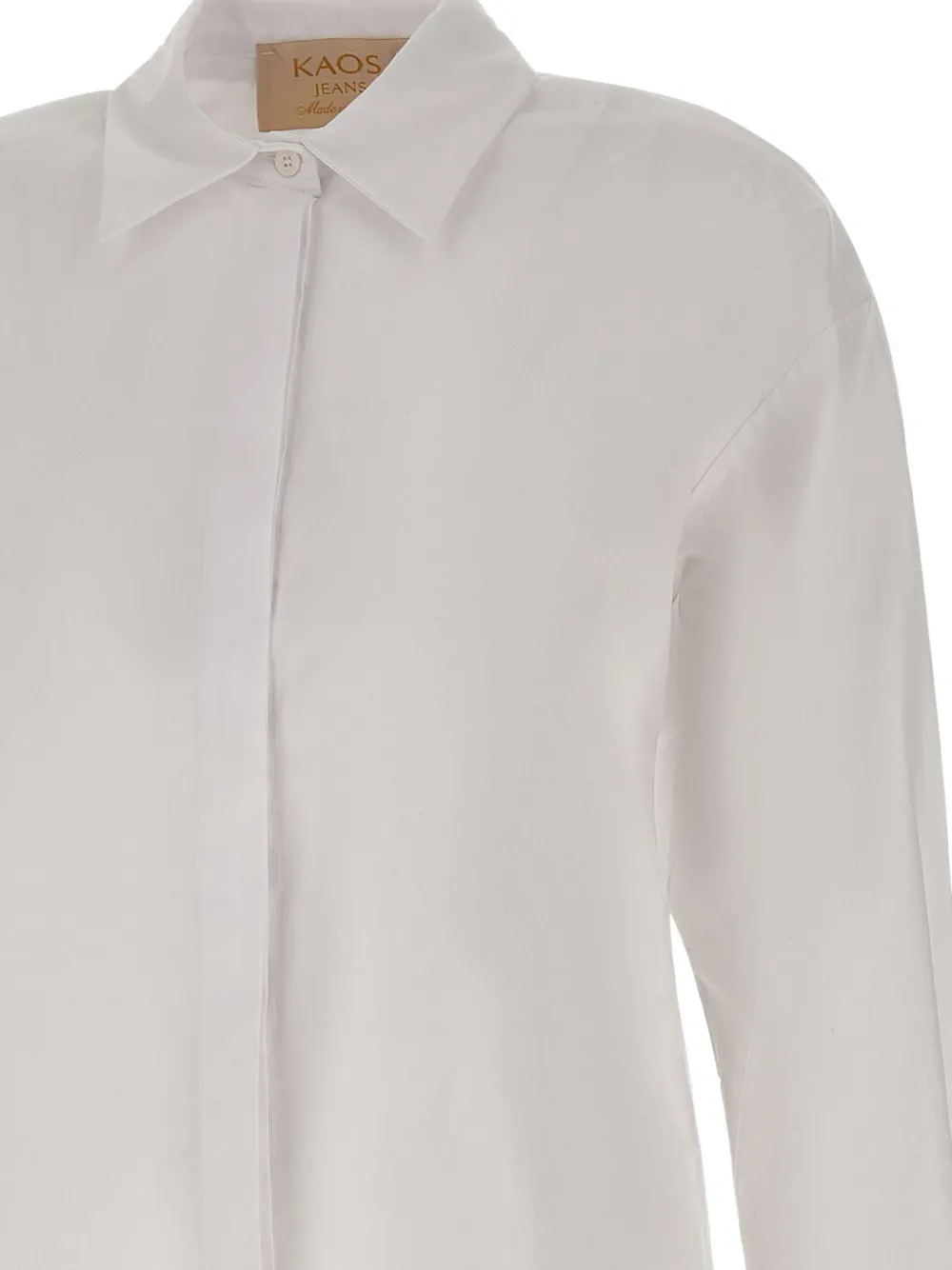 kaos Blouse met klassieke kraag Wit