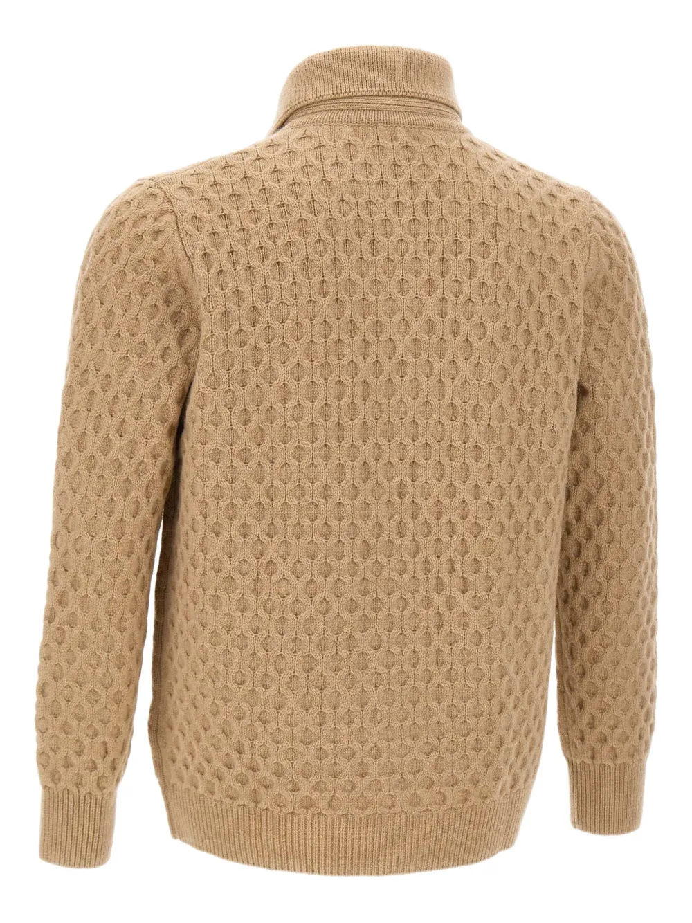Paolo Pecora Honeycomb-pattern Zip-up Cardigan In Brown