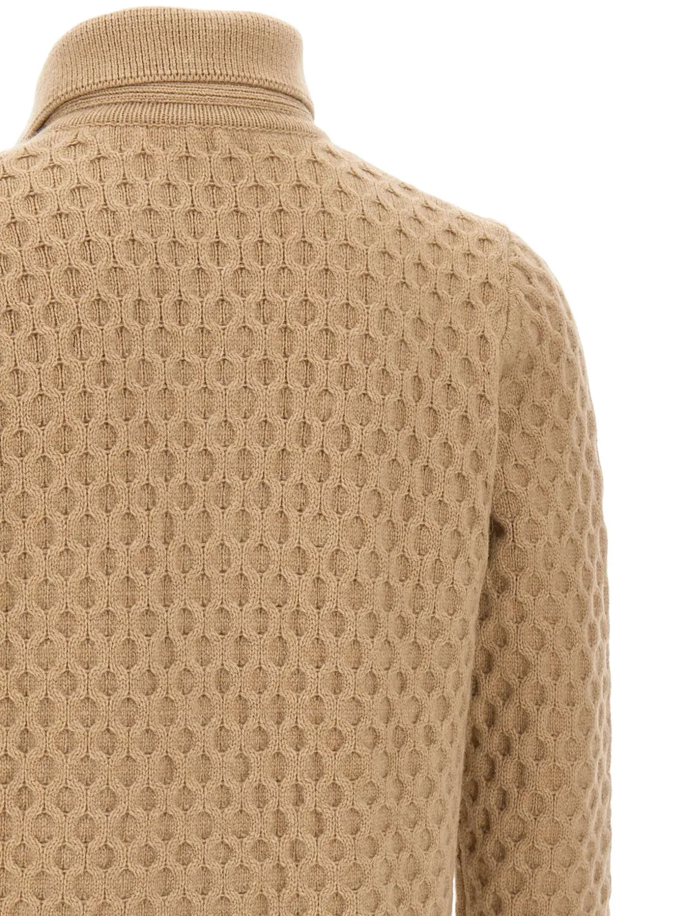 Paolo Pecora Honeycomb-pattern Zip-up Cardigan In Brown