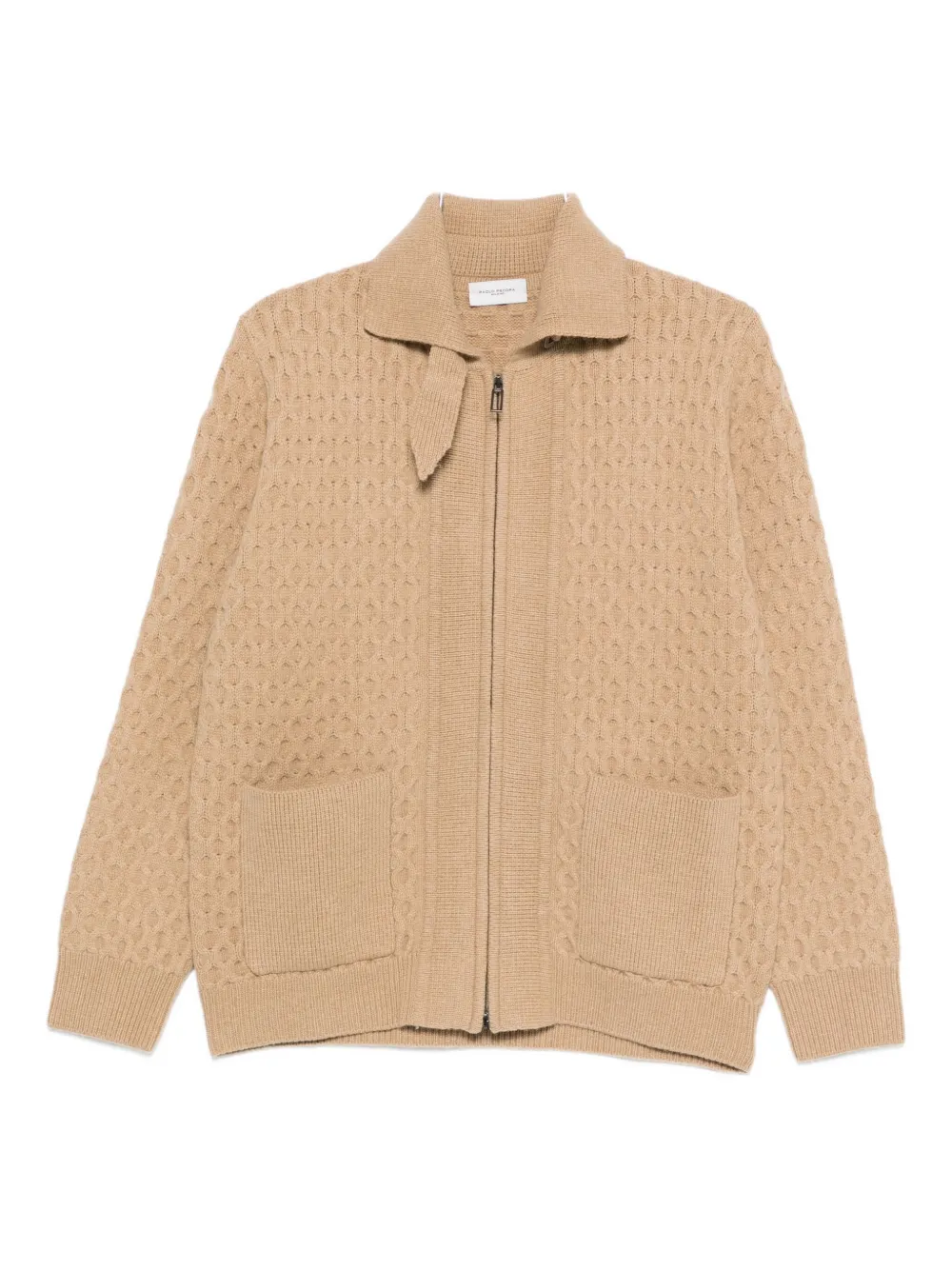 Paolo Pecora honeycomb-pattern zip-up cardigan | Neutrals | Image 1