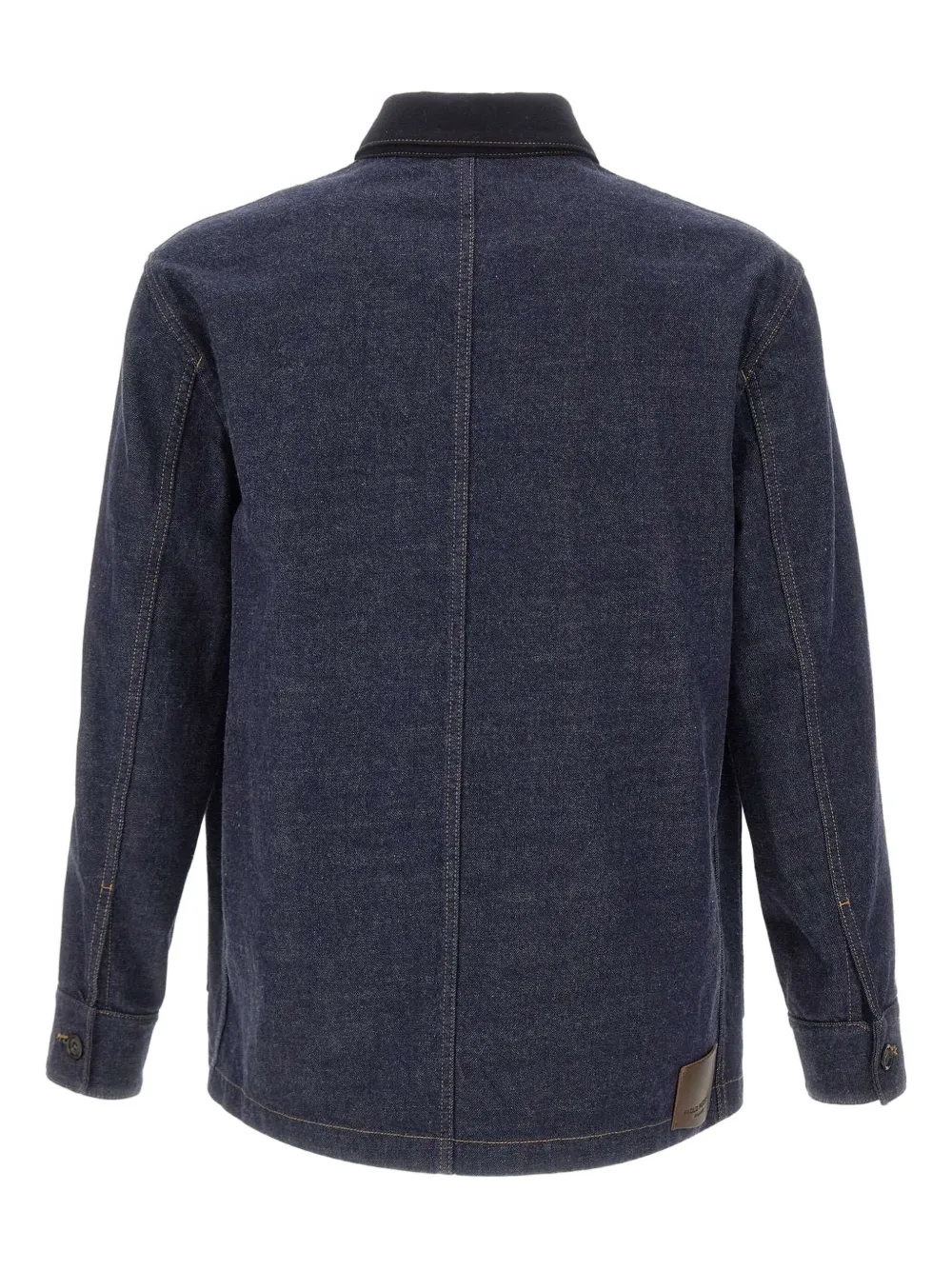 Paolo Pecora contrast-collar denim jacket Blauw