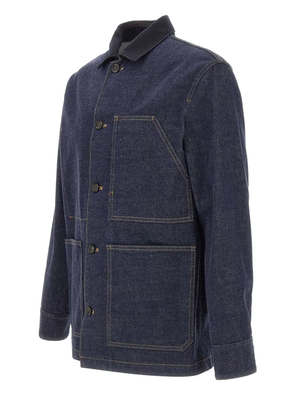 Paolo Pecora contrast-collar denim jacket Blauw