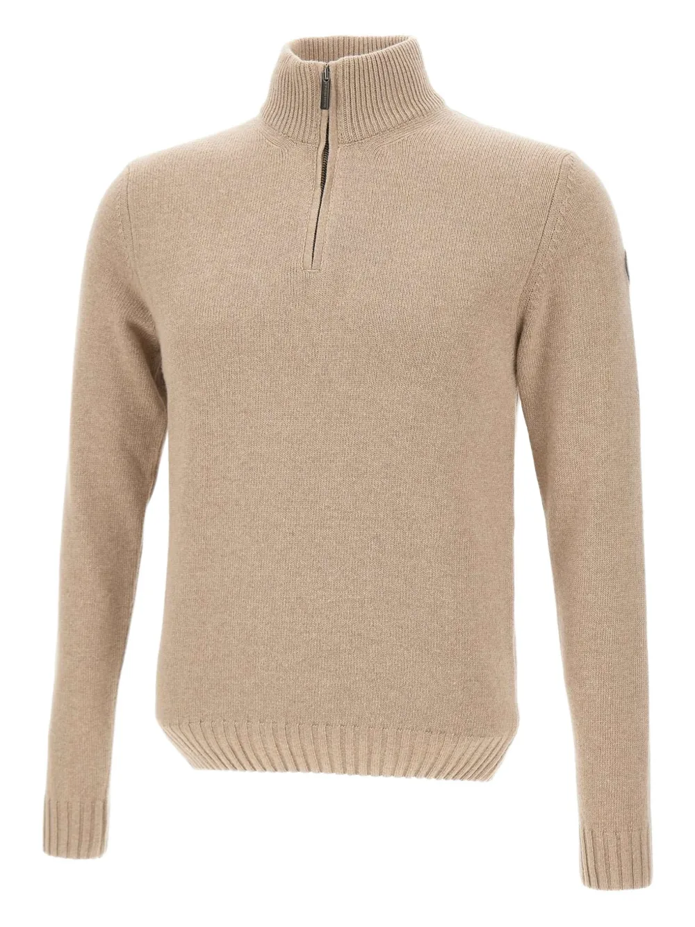 Colmar half-zip ribbed sweater Beige