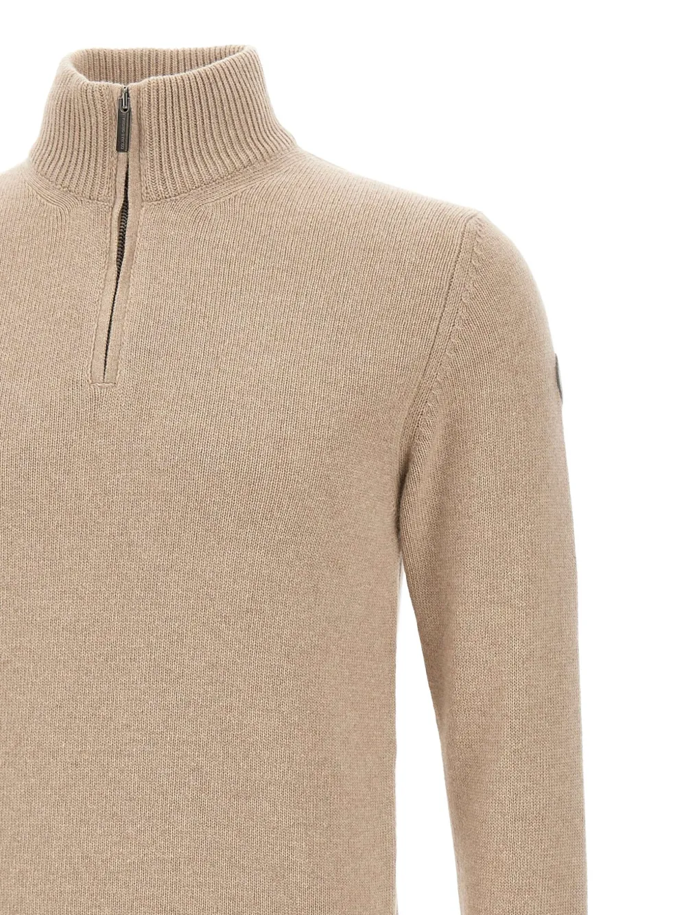 Colmar half-zip ribbed sweater Beige