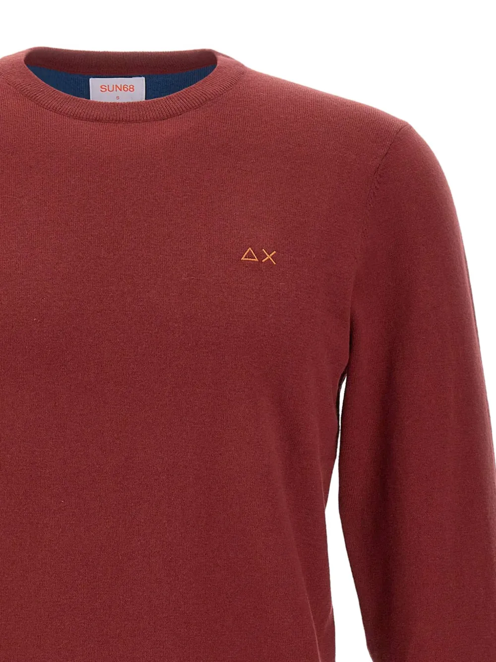 Sun 68 Elbow-patch Ribbed-cuff Sweater In Red