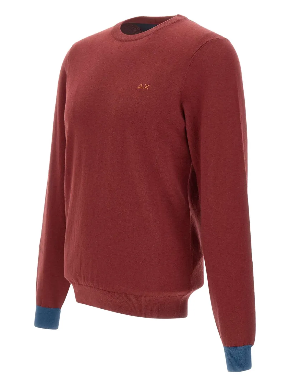 Sun 68 Elbow-patch Ribbed-cuff Sweater In Red