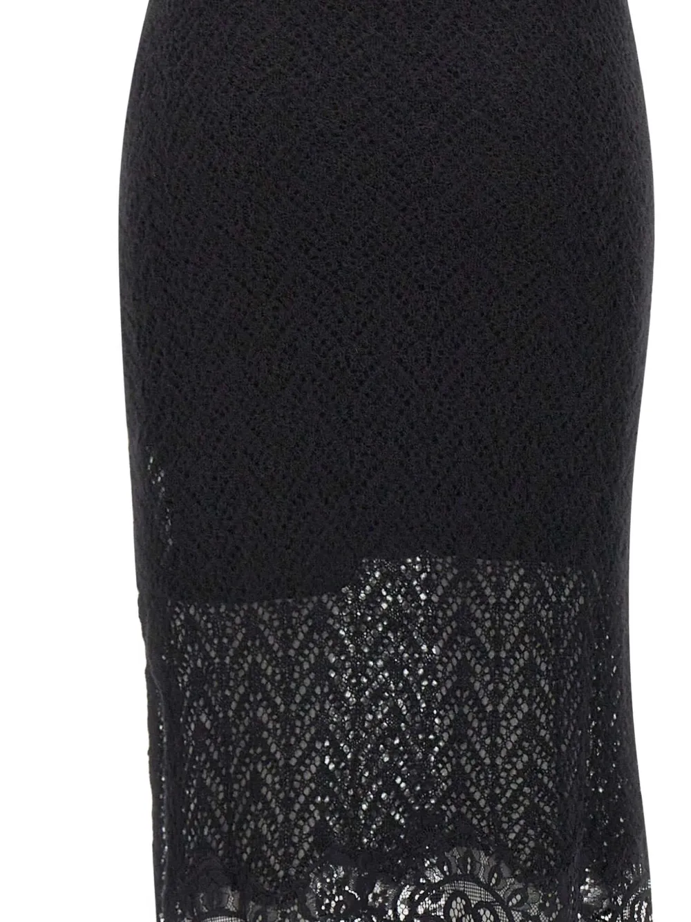 Blumarine textured lace-detailed midi skirt Zwart