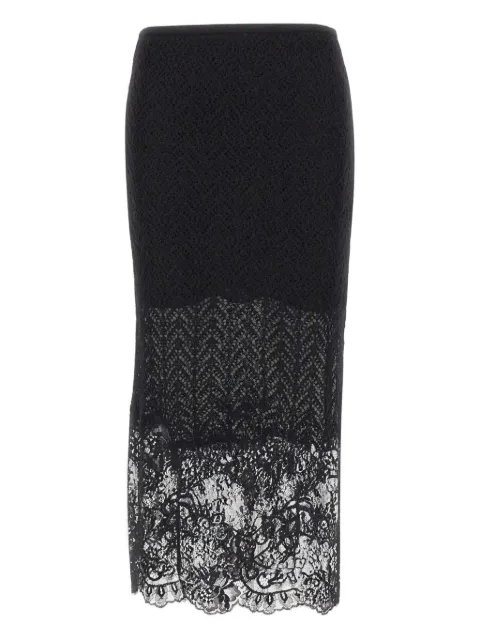 Blumarine textured lace-detailed midi skirt