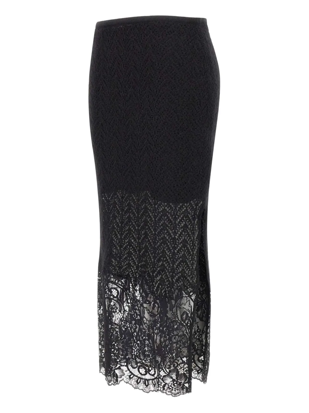 Blumarine textured lace-detailed midi skirt | Fitted Skirts | Image 2