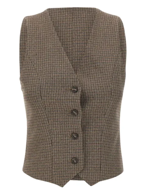 kaos houndstooth button vest