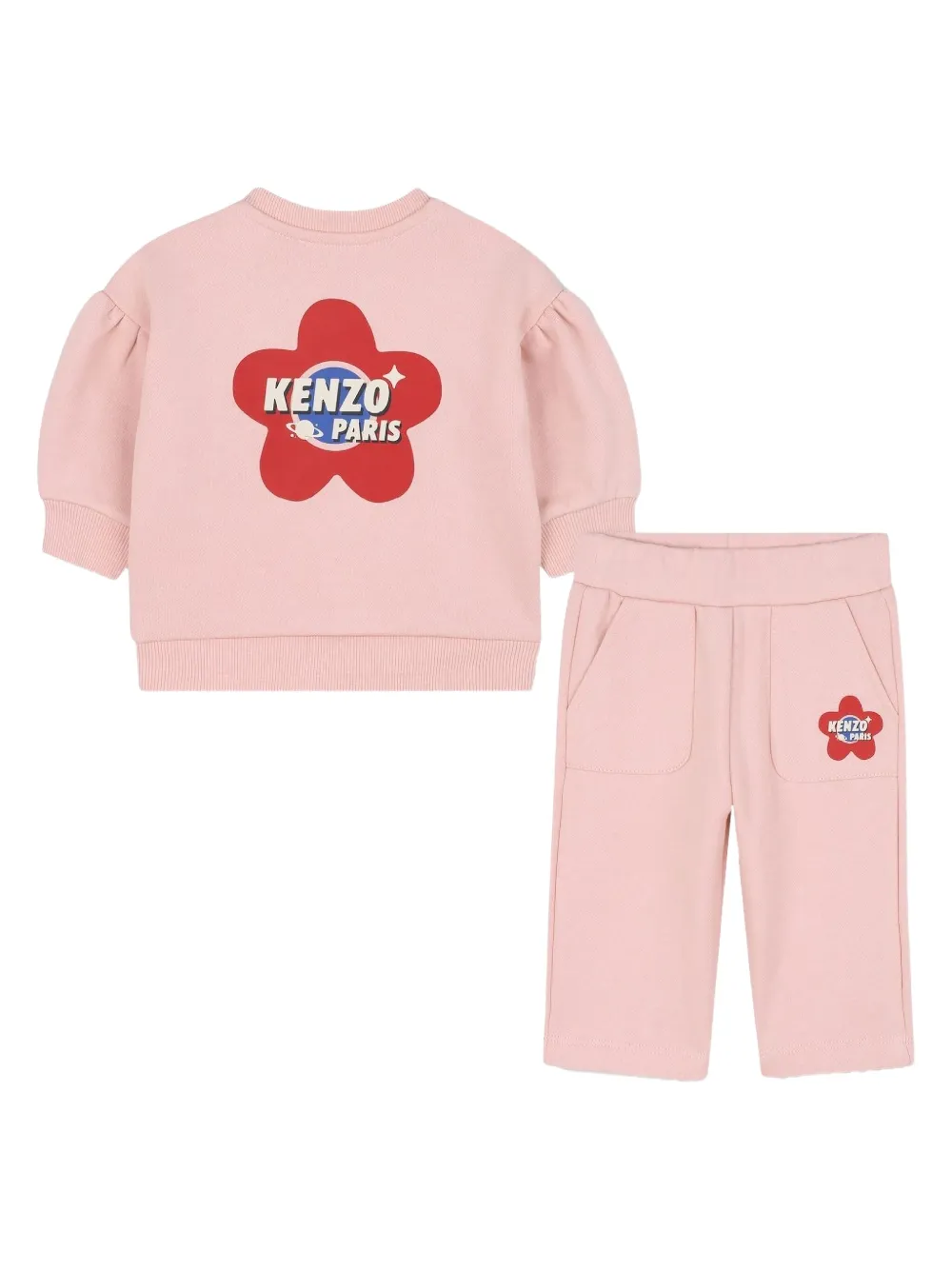 Kenzo Kids Trainingspak met pofmouwen Roze