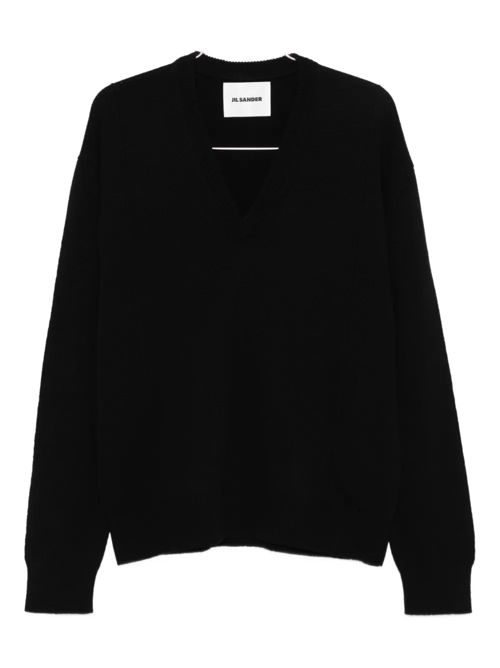Jil Sander V-neck Cashmere Sweater In Black