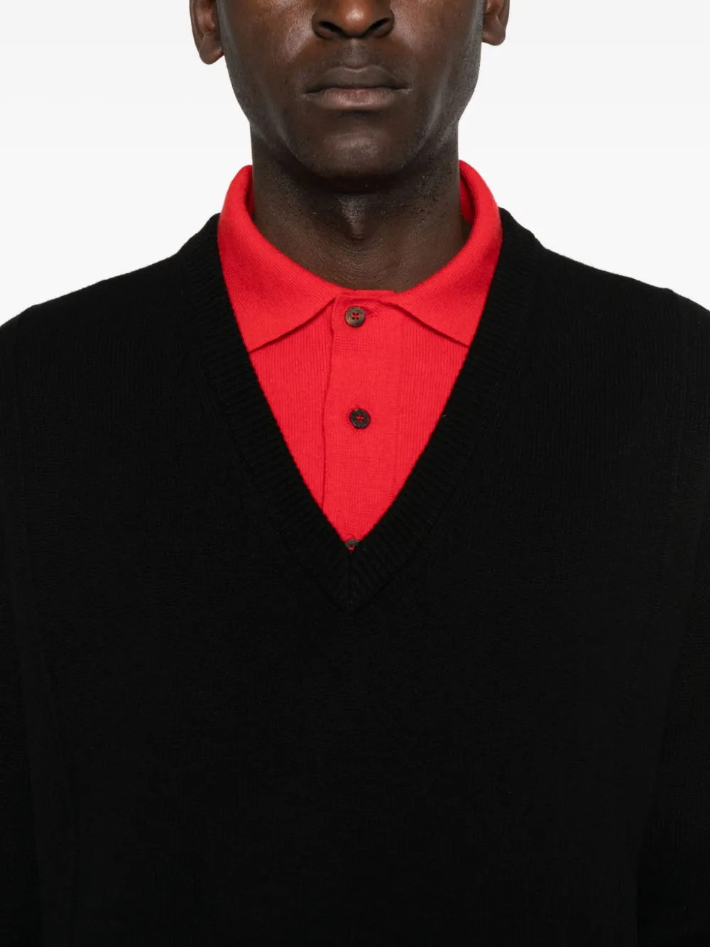Jil Sander V-neck Cashmere Sweater In Black