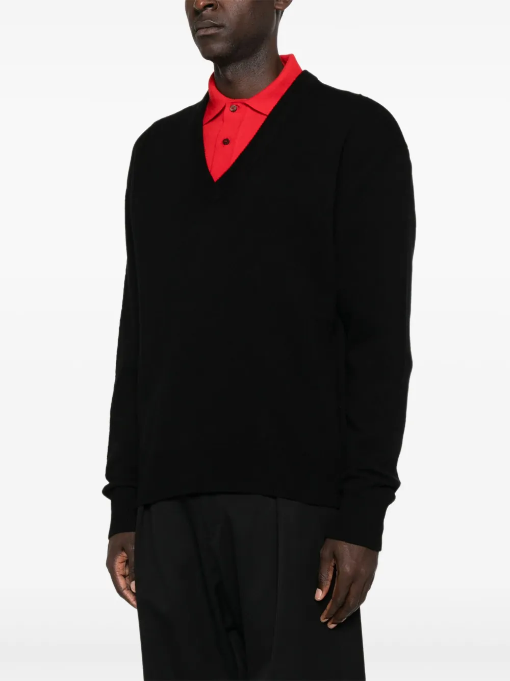 Jil Sander Trui met V-hals Zwart