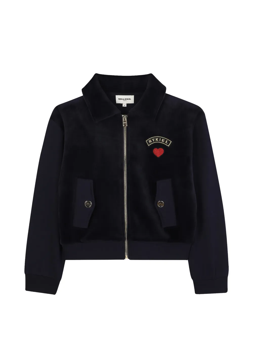 SONIA RYKIEL ENFANT heart-patch zip hoodie - Blu