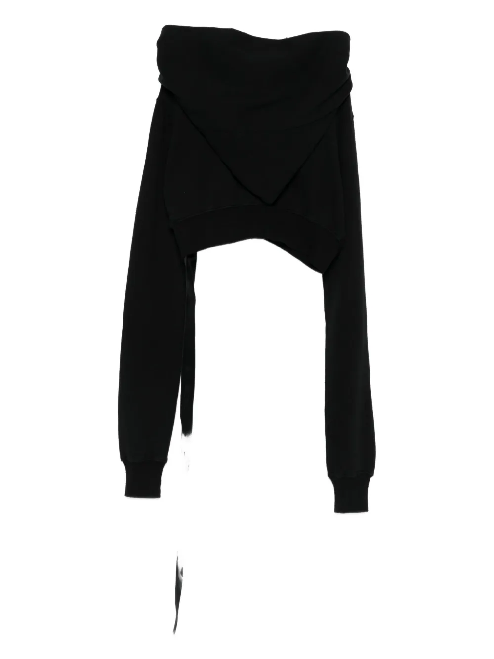 Rick Owens Drkshdw Draped Zip-front Asymmetrical Hoodie In Black