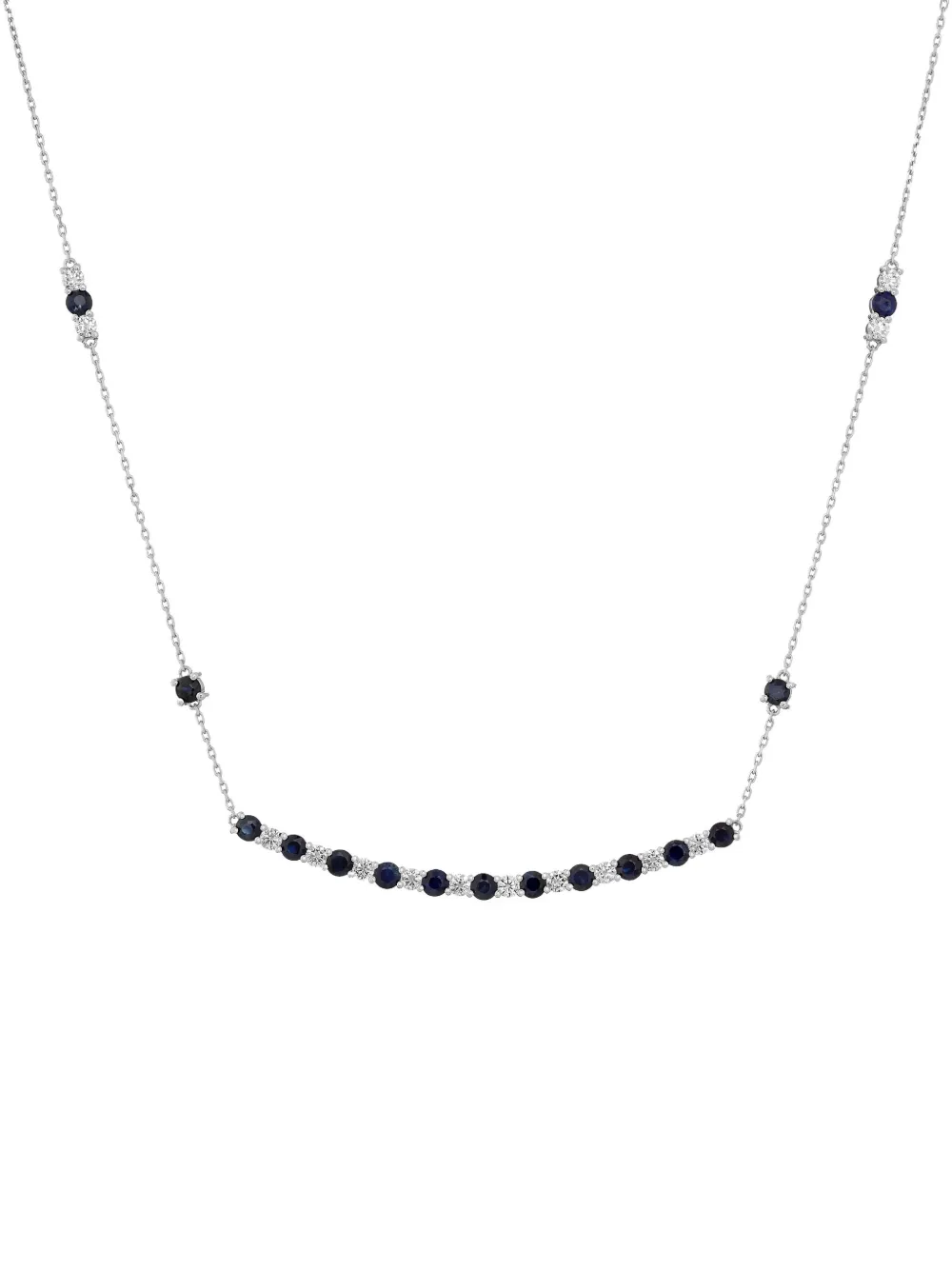 ROSEKEY 18K white gold sapphire diamond necklace - Argento